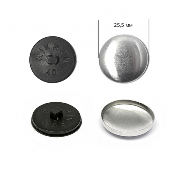 Заготовки для обтяж.пуг. №40 (25,5мм) ножка - пластик цв. черный уп. 250шт