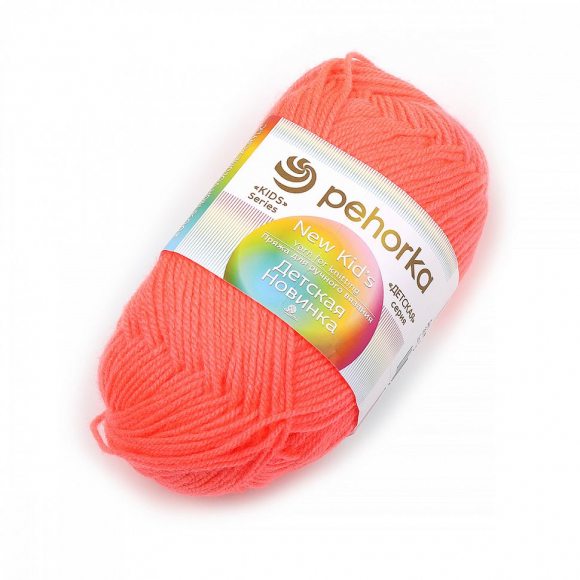 Пряжа для вязания ПЕХ Детская Новинка (100% акрил) 10х50г/200м цв.351 св.коралл Пряжа для вязания ПЕХ Детская Новинка (100% акрил) 10х50г/200м цв.351 св.коралл