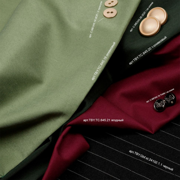 Ткань ТиСи поплин стрейч 110 г/м? 65% пэ, 33% хлопок, 2% спандекс шир.150 см арт.TBY.TC.19 цв.оливковый рул.25м