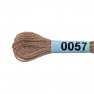 Нитки для вышивания Gamma мулине (0001-0206) 100% хлопок 24 x 8 м цв.0057 серо-бежевый