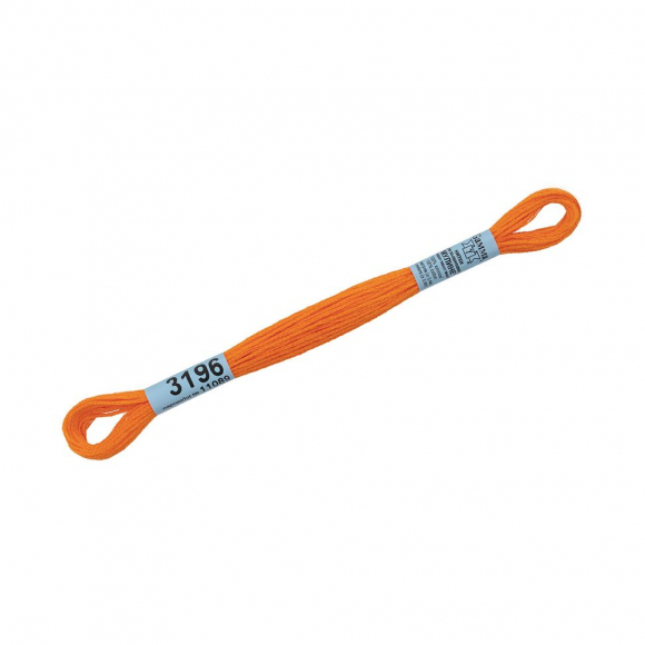 Нитки для вышивания Gamma мулине (3173-6115) 100% хлопок 24 x 8 м цв.3196 ярк.оранжевый