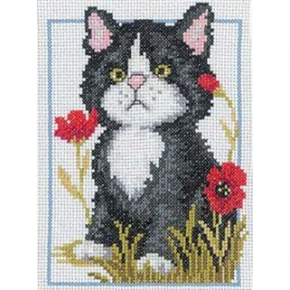 Набор для вышивания РТО арт.C057 Черный котенок 12х16 см