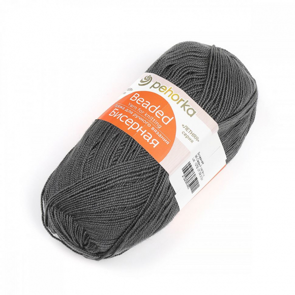 Пряжа для вязания ПЕХ Бисерная (100% акрил) 5х100г/450м цв.096 серый меланж