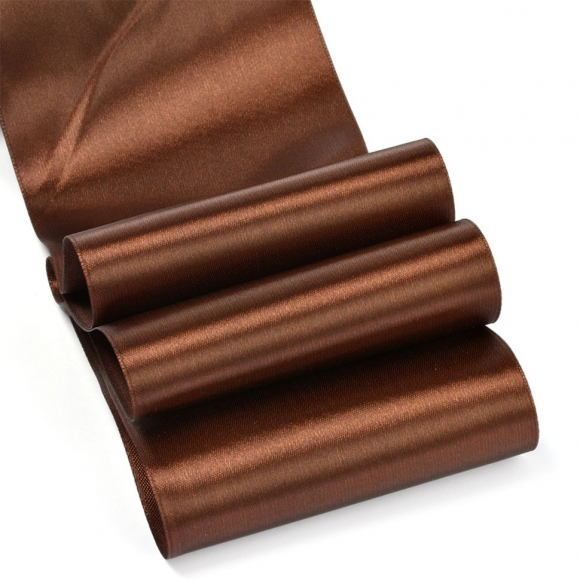 Лента атласная 75мм цв.3139 т.коричневый IDEAL уп.27,4 м