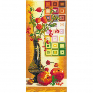 Набор для вышивания мулине НИТЕКС арт.0260 Натюрморт с физалисом 22х50 см