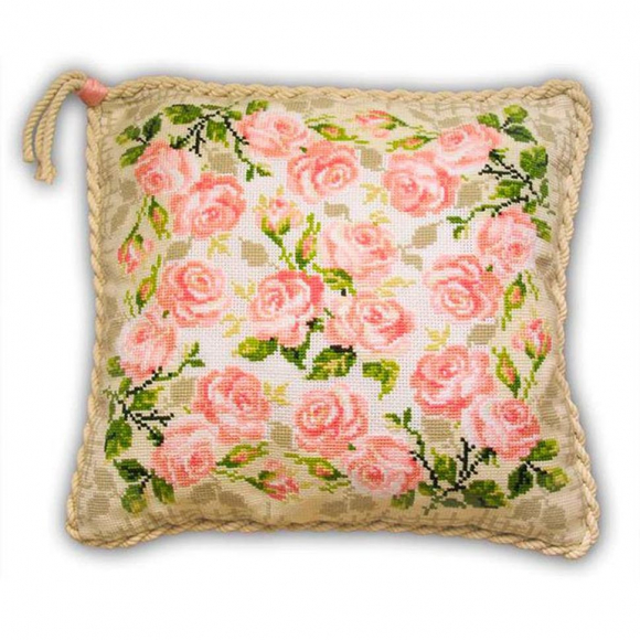 Набор для вышивания РИОЛИС арт.720 Подушка Розочки 40х40 см