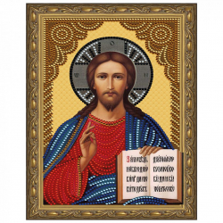 Картина 5D мозаика с нанесенной рамкой Molly арт.KM0801 Господь Вседержитель (8 цветов) 20х30 см