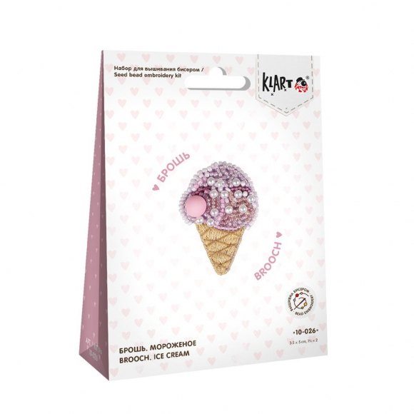 Набор для вышивания KLART арт. 10-026 Брошь. Мороженое 3,5х5 см