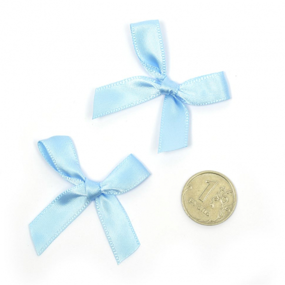 Бантики пришивные арт.MJ.RF.070.17 3,5см цв.17 голубой уп.100шт
