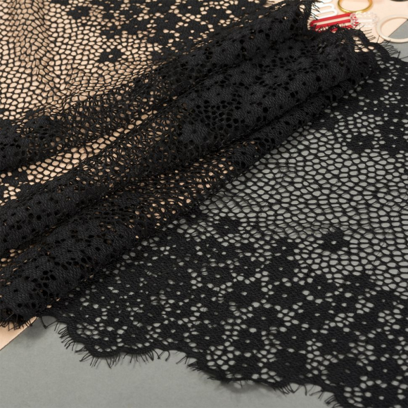 Кружево реснички KRUZHEVO арт.TBY 75226 шир.220мм цв.02 черный уп.3м Кружево реснички KRUZHEVO арт.TBY 75226 шир.220мм цв.02 черный уп.3м