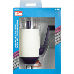 624181 PRYM Мельница для вязания шнуров COMFORT TWIST, пластик/металл, белый/фиолетовый