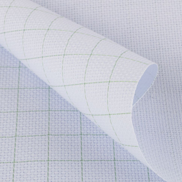 Канва Gamma K04R Aida №14 92% хлопок, 8% терилен 50 x 50 см уп.5 шт цв.бл.бледно-голубой в клетку