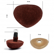 Носик винтовой бархатный TBY 26х21мм цв.коричневый, уп.50шт