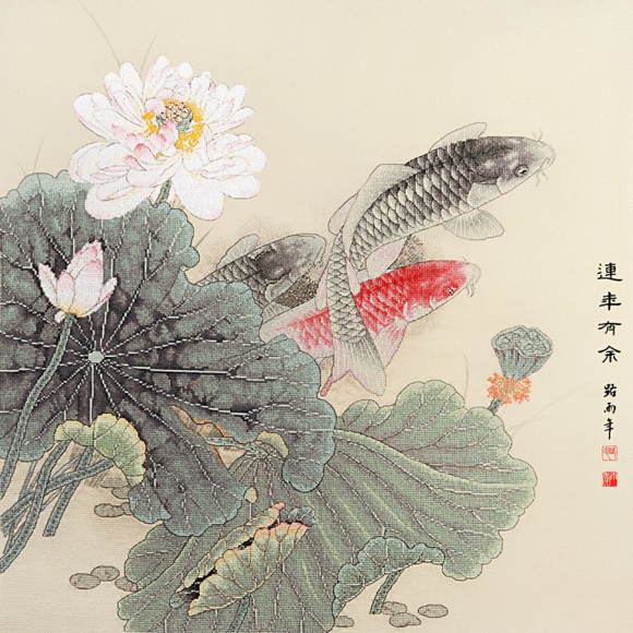 163759_Набор для вышивания "Лотос и карпы"