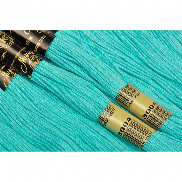 Нитки мулине цв.3004 св.бирюзовый 12х10м С-Пб Нитки мулине цв.3004 св.бирюзовый 12х10м С-Пб