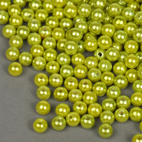 Бусины MAGIC 4 HOBBY круглые перламутр 6мм цв.017 салатовый уп.50г (483шт)