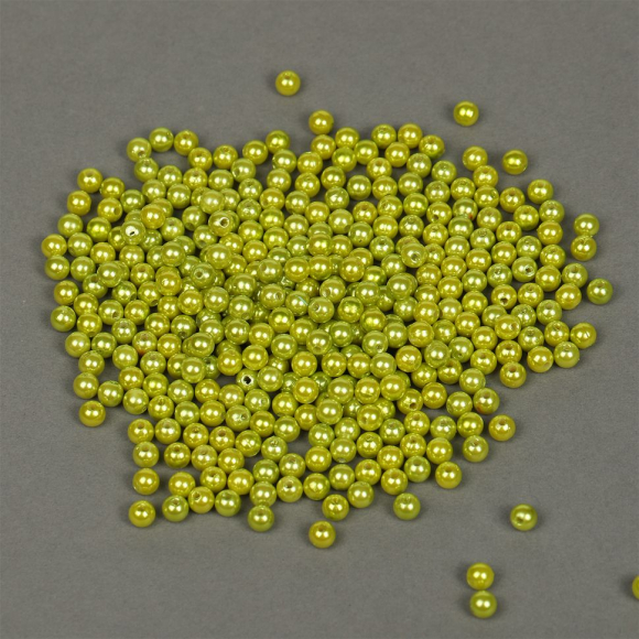 Бусины MAGIC 4 HOBBY круглые перламутр 6мм цв.017 салатовый уп.50г (483шт)