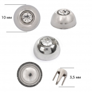 Стразы установочные MAGIC 4 HOBBY арт.MG.9890 10 мм цв.135 никель уп.250шт