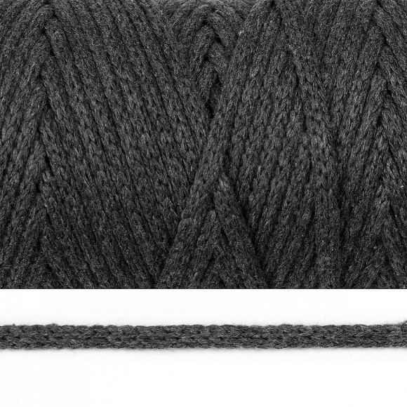 Шнур круглый х/б 04мм цв.2203 т.серый уп.100м