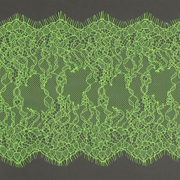 Кружево реснички KRUZHEVO арт.TBY A88 шир.170мм цв.F229 зелено-желтый неон уп.3м
