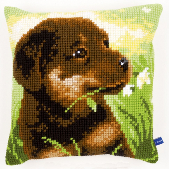 86789_Набор для вышивания подушки "Щенок ротвейлера"