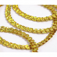 Пайетки на нитях 6мм Laser Bright арт.TBY-FLKU06-LB цв.A50106 золотой АВ уп.73.12м