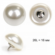 Пуговицы пластик TBY.B306 цв.01 белый 26L на ножке 30шт