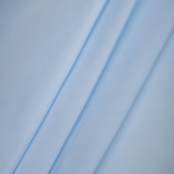 Ткань рубашечная 120 г кв.м 65% полиэстер, 35% хлопок шир.150 см арт.Р.30605.03 цв.03 голубой уп.25м
