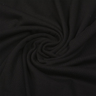 Ткань трикотаж Кулирка хлопок 145г опененд 100+100см черный уп.6м