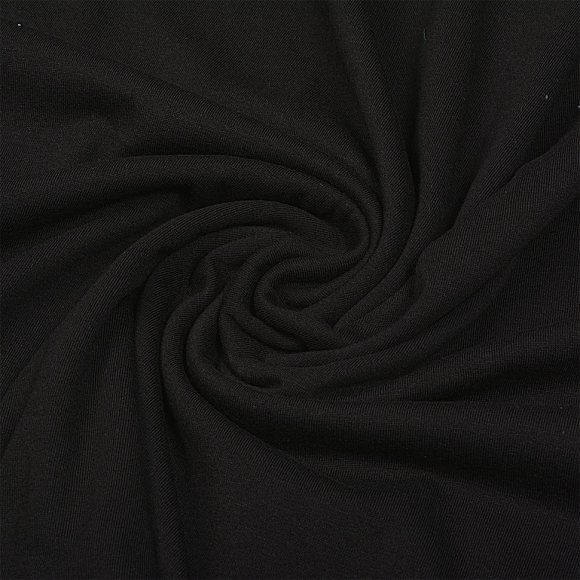 Ткань трикотаж Кулирка хлопок 145г опененд 100+100см черный уп.6м