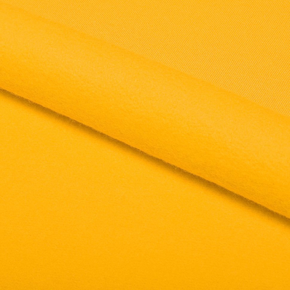 Ткань трикотаж Футер 2х нитка начес с лайкрой 190г опененд 100+100см манго 14-0957 уп.6м