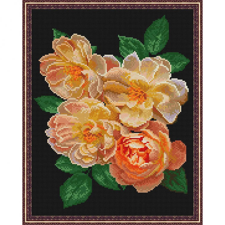 Картина мозаикой с нанесенной рамкой Molly арт.KM1044 Английская роза (35 цветов) 40х50 см