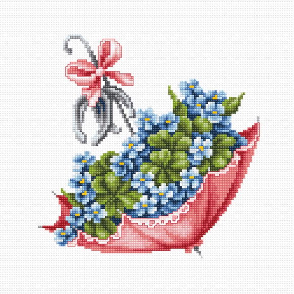 Набор для вышивания LUCA-S арт. B109 Зонтик 17,5х17,5 см Набор для вышивания LUCA-S арт. B109 Зонтик 17,5х17,5 см