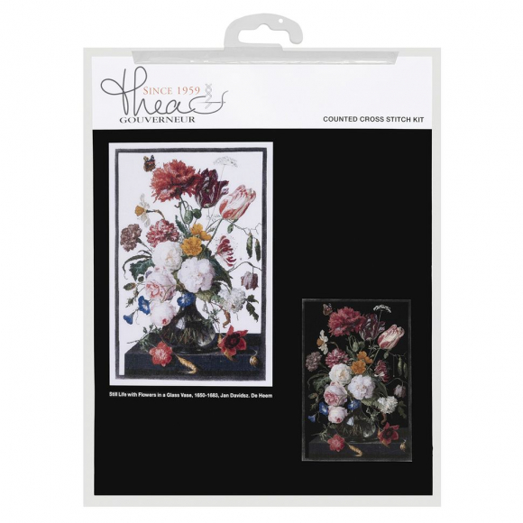 113713_Набор для вышивания "Цветы в стеклянной вазе", канва Aida 18 ct