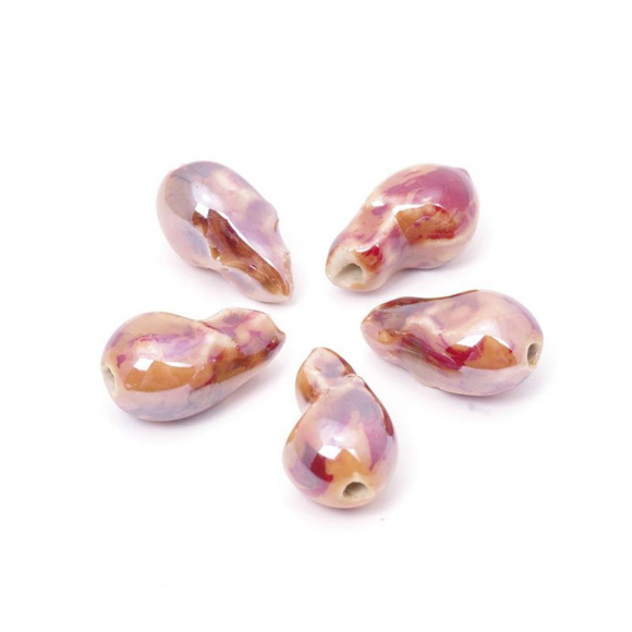 Бусины керамические TESОRO арт.TS-387 цв.020 18х10 мм