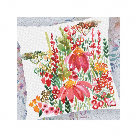Набор для вышивания РТО арт.CU077 Цветочная акварель 40х40 см Набор для вышивания РТО арт.CU077 Цветочная акварель 40х40 см