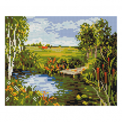 Набор Белоснежка для изготовления картин со стразами арт.БЛ.423-ST-PS Речная прохлада 20х25 см