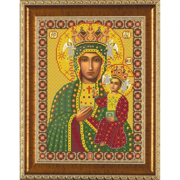 Рисунок на ткани бисер НОВА СЛОБОДА арт.БИС1211 А3 Богородица Ченстоховская 26х36 см