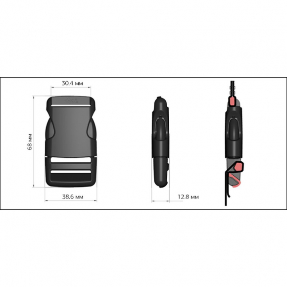 Фастекс 30мм FQ30 цв.черный нагрузка 80 кг уп.100 шт