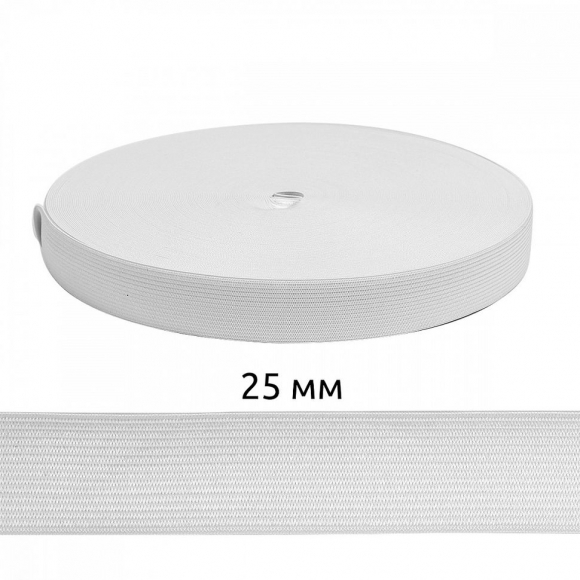 Резинка вязаная 3,9г арт.ТВ-025мм цв.белый уп.40м