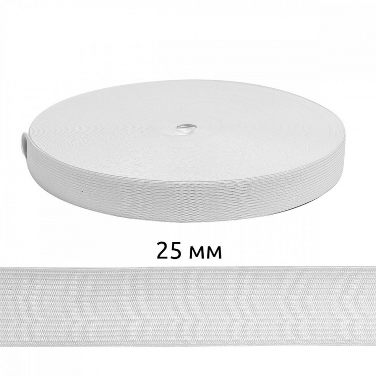 Резинка вязаная 3,9г арт.ТВ-025мм цв.белый уп.40м