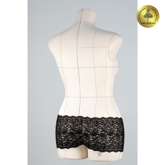 Кружево-стрейч KRUZHEVO арт.TBY 8012 шир.180мм цв.2 черный уп.20м