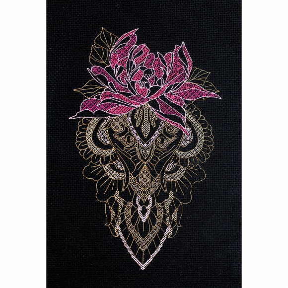 Набор для вышивания мулине АБРИС АРТ арт. AH-123 Пион 15х23 см