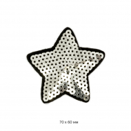 Термоаппликации с пайетками Звезда арт. TBT.ТЕР.7.10 цв.серебро 10 шт 7х6 см