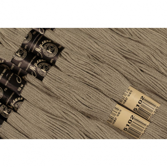 Нитки мулине цв.5102 серый 12х10м С-Пб