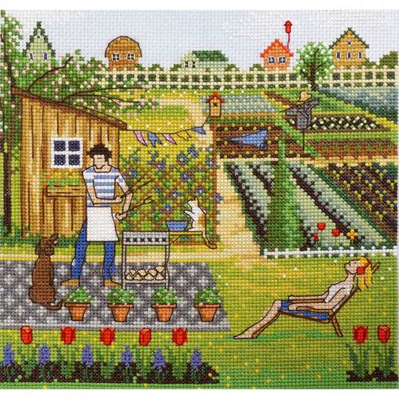 Набор для вышивания МАРЬЯ ИСКУСНИЦА арт.11.005.02 Дача барбекю 20х20 см