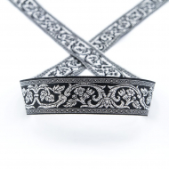 28071_Тесьма жаккард с люрексом SAFISA, 25 мм, 15 м, цвет 102