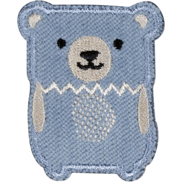 Термоаппликация "Медведь синий"