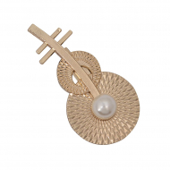 Брошь металл с жемчугом арт.TBY.91751 26х52мм цв. золото уп. 5шт Брошь металл с жемчугом арт.TBY.91751 26х52мм цв. золото уп. 5шт