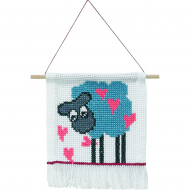 Набор для вышивания PERMIN арт.13-4341 Овечка 16х18 см